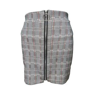 Black and white plaid miniskirt